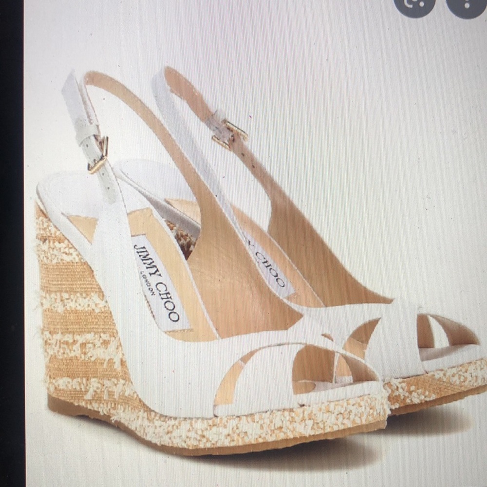 Jimmy Choo Amely Canvas Platform Wedge Sandals